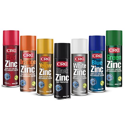 CRC Zinc It - red, orange, yellow, black, white, blue, green